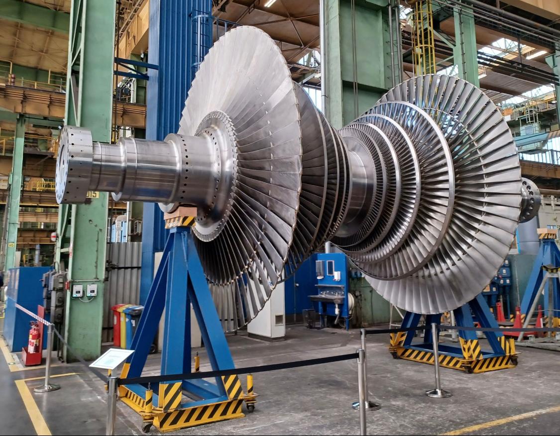 Complete steam turbine rotor assembly